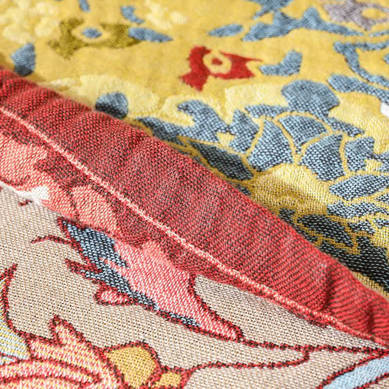 Trapunta in cotone jacquard floreale rosso retrò - image 5