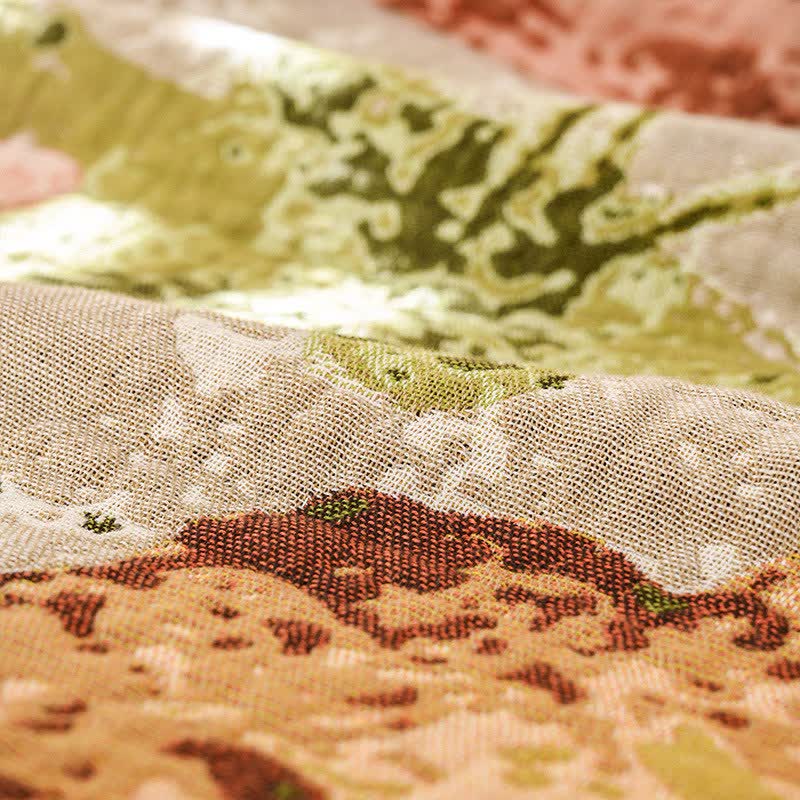 Trapunta in garza di cotone jacquard floreale impressionista - image 5