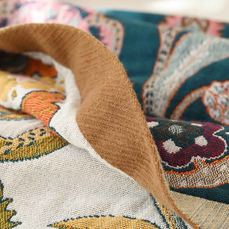 Trapunta in garza di cotone con foglie in stile pastorale - image 5