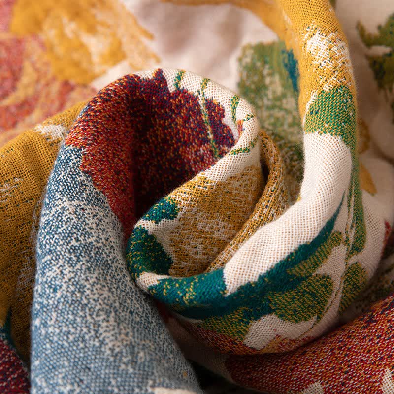 Lussuosa trapunta con nappe in garza di cotone floreale - image 6