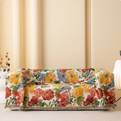 Lussuosa trapunta con nappe in garza di cotone floreale - image 4