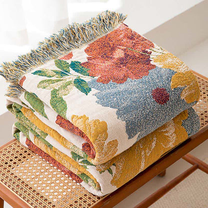 Lussuosa trapunta con nappe in garza di cotone floreale - image 2