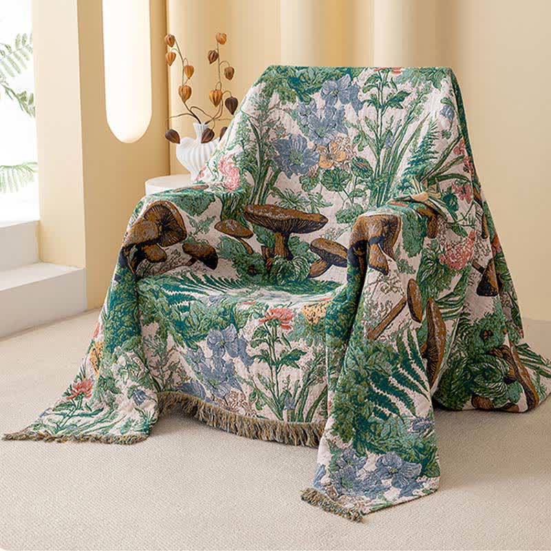 Trapunta con nappe in garza di cotone a forma di foresta di funghi - image 3