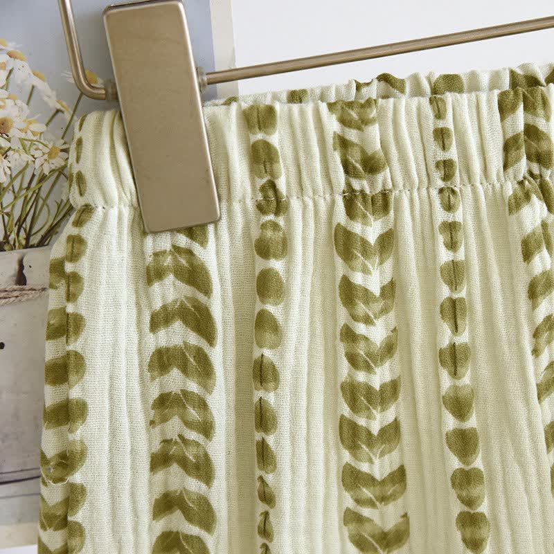 Completo da casa in cotone con stampa a righe a foglia di foglia - image 9