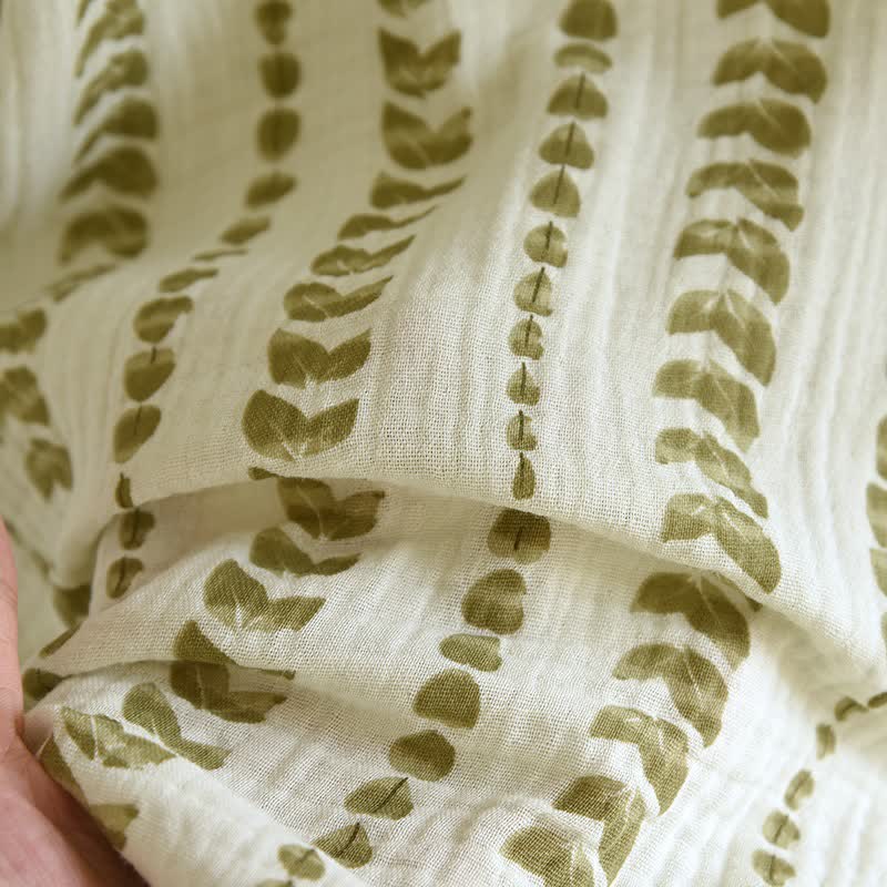 Completo da casa in cotone con stampa a righe a foglia di foglia - image 10