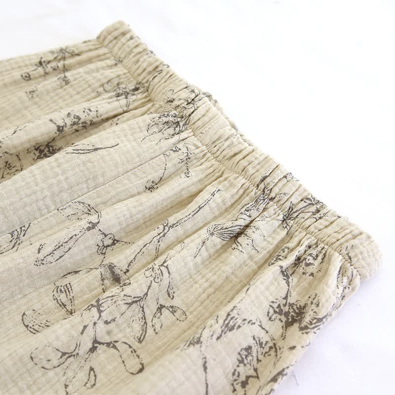 Elegante completo da notte in cotone floreale vintage - image 12