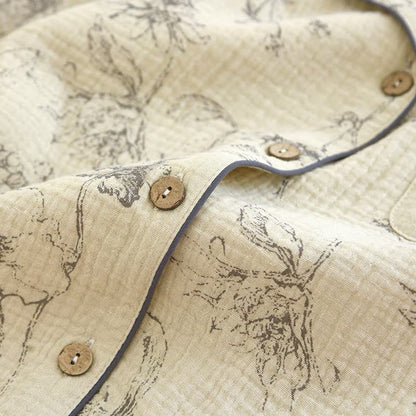 Elegante completo da notte in cotone floreale vintage - image 6