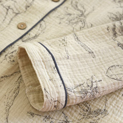 Elegante completo da notte in cotone floreale vintage - image 10