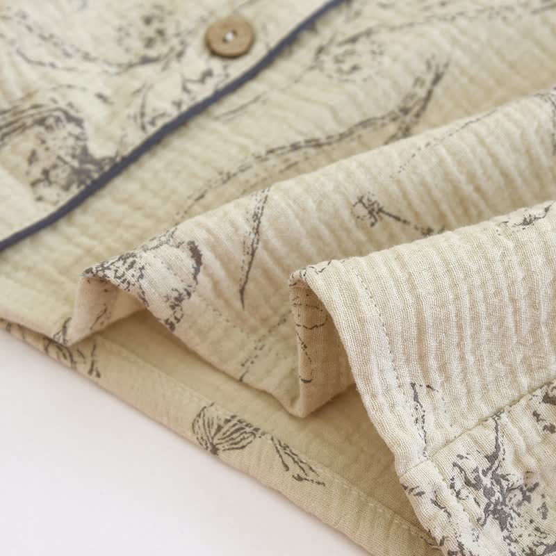 Elegante completo da notte in cotone floreale vintage - image 11