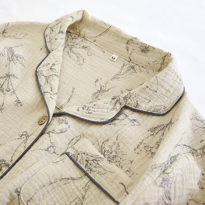 Elegante completo da notte in cotone floreale vintage - image 4