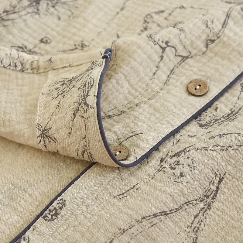 Elegante completo da notte in cotone floreale vintage - image 7