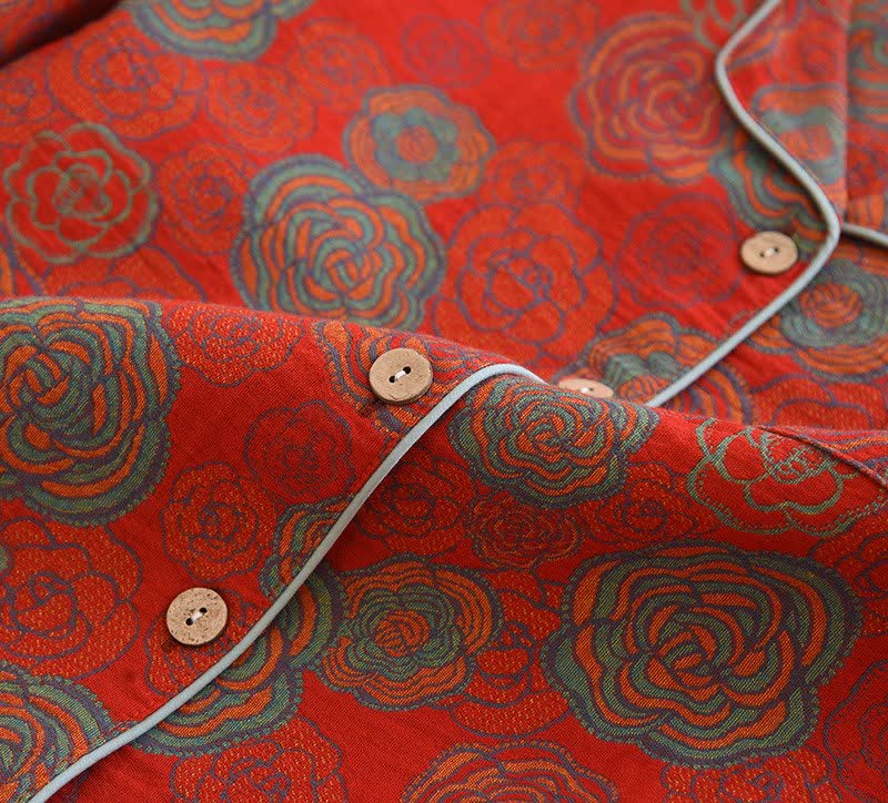 Completo da notte in puro cotone Camellia - image 5