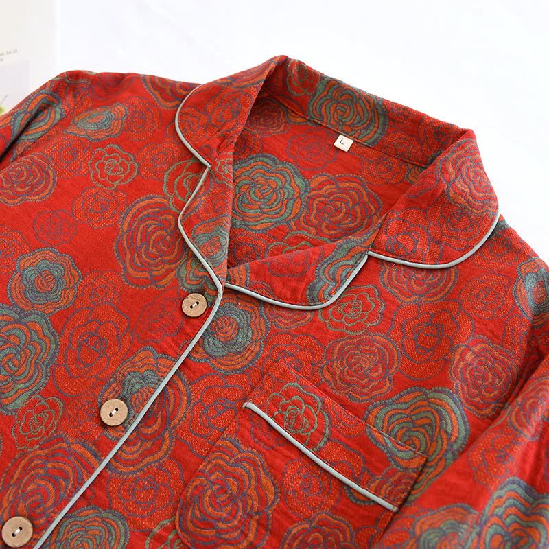 Completo da notte in puro cotone Camellia - image 2