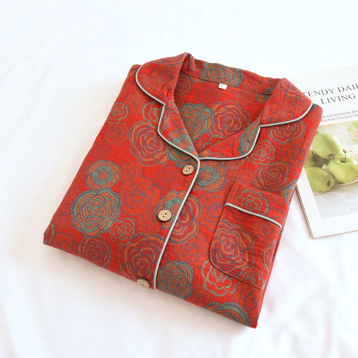 Completo da notte in puro cotone Camellia - image 1