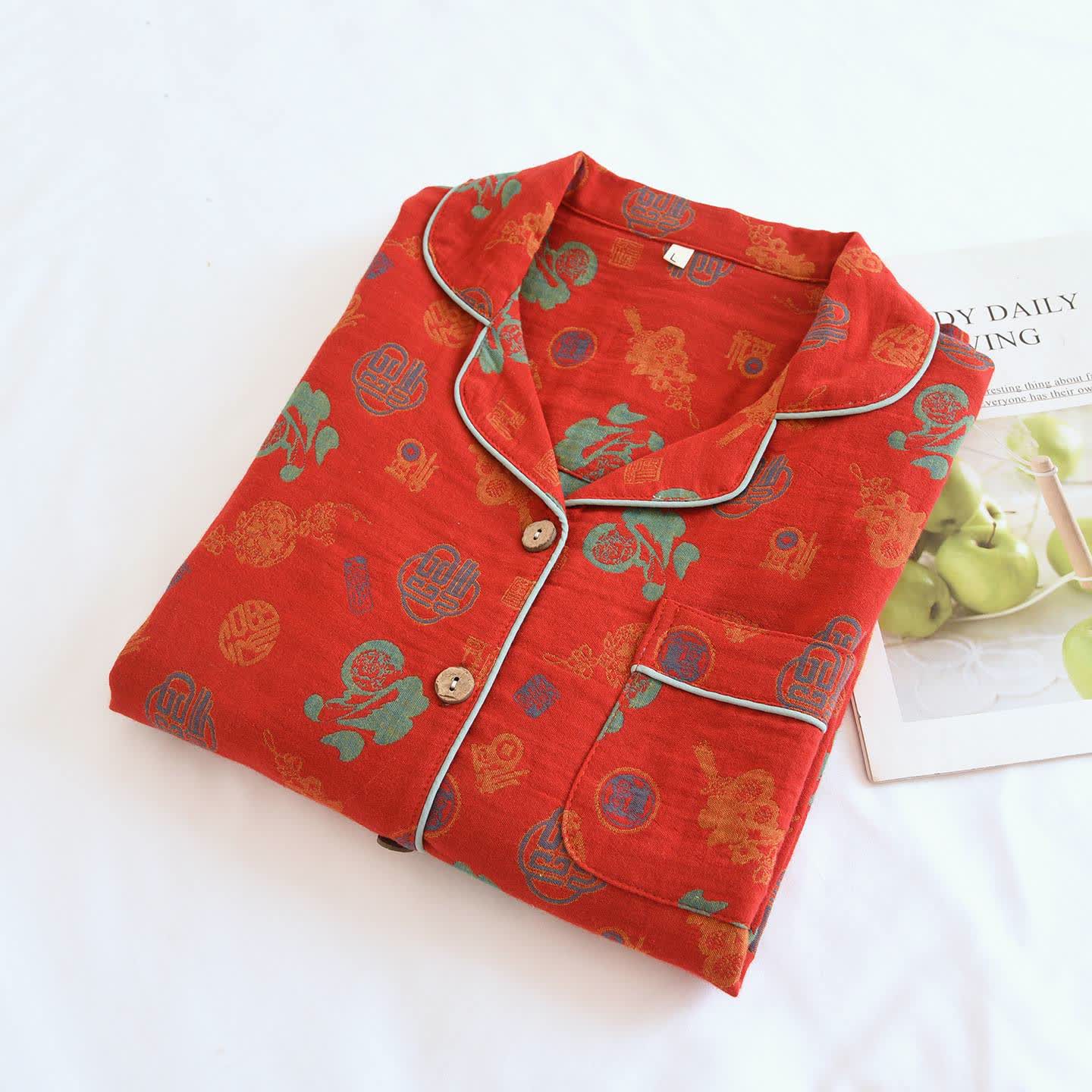 Completo da casa in cotone con stampa Vintage Blessing - image 1