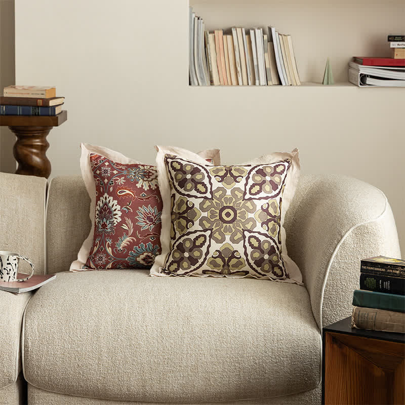 Federa per cuscino vintage con bordo flangiato - image 2