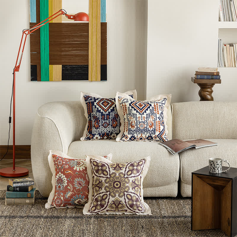 Federa per cuscino vintage con bordo flangiato - image 1