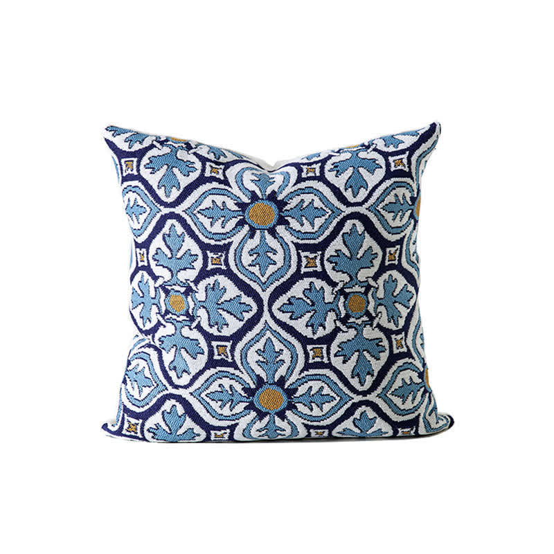 Federa per cuscino in ciniglia di ispirazione vintage - Blu - 45cm x 45cm - image 3