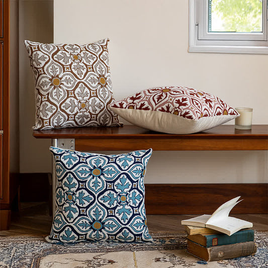 Federa per cuscino in ciniglia di ispirazione vintage - image 0