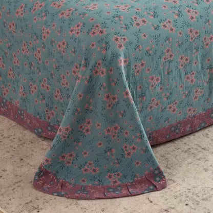 Set di biancheria da letto in cotone a doppia garza con motivo floreale rustico (4 pezzi) - image 7