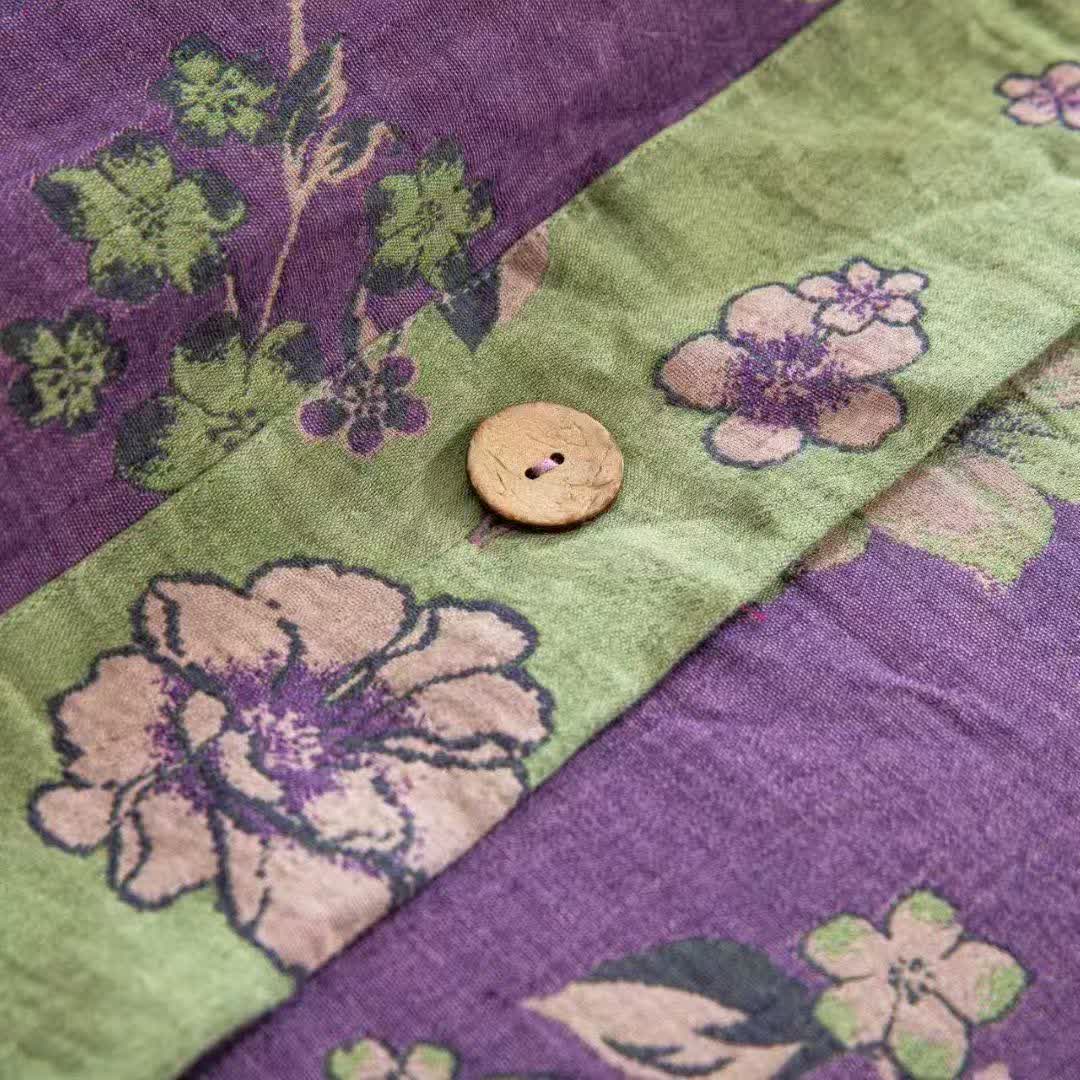 Set di biancheria da letto con bottoni in garza di cotone Peony (4 pezzi) - image 6