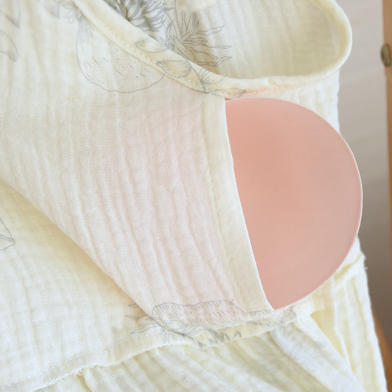 Pigiama in cotone con stampa a foglie e canotta - image 8