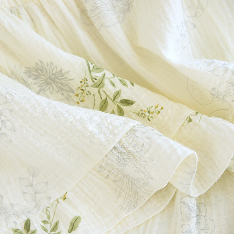 Pigiama in cotone con stampa a foglie e canotta - image 14