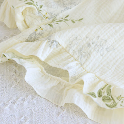 Pigiama in cotone con stampa a foglie e canotta - image 10