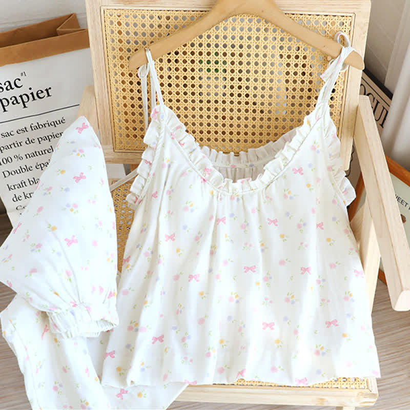 Pigiama in cotone con motivo a fiocco - Rosa - XL - image 0