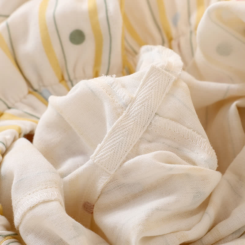 Pigiama in cotone con canotta a righe e pois - image 9