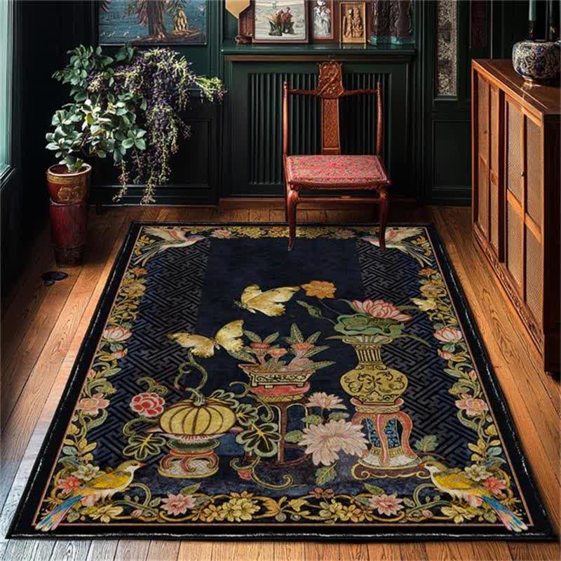 Tappeto pieghevole vintage floreale e con uccelli Ownkoti - 243*304cm - image 0