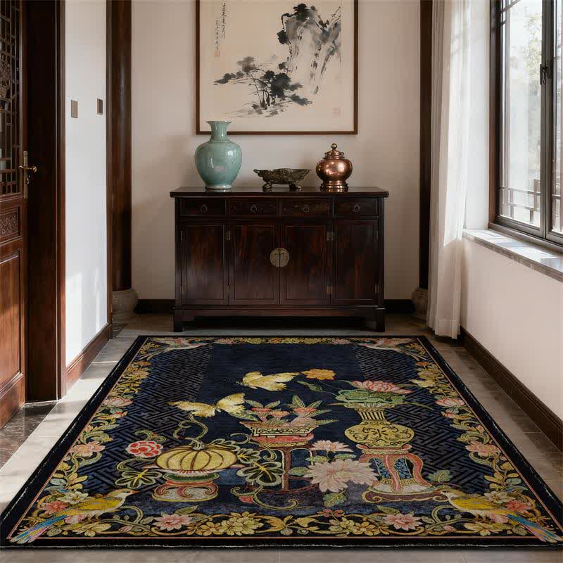 Tappeto pieghevole vintage floreale e con uccelli Ownkoti - image 1