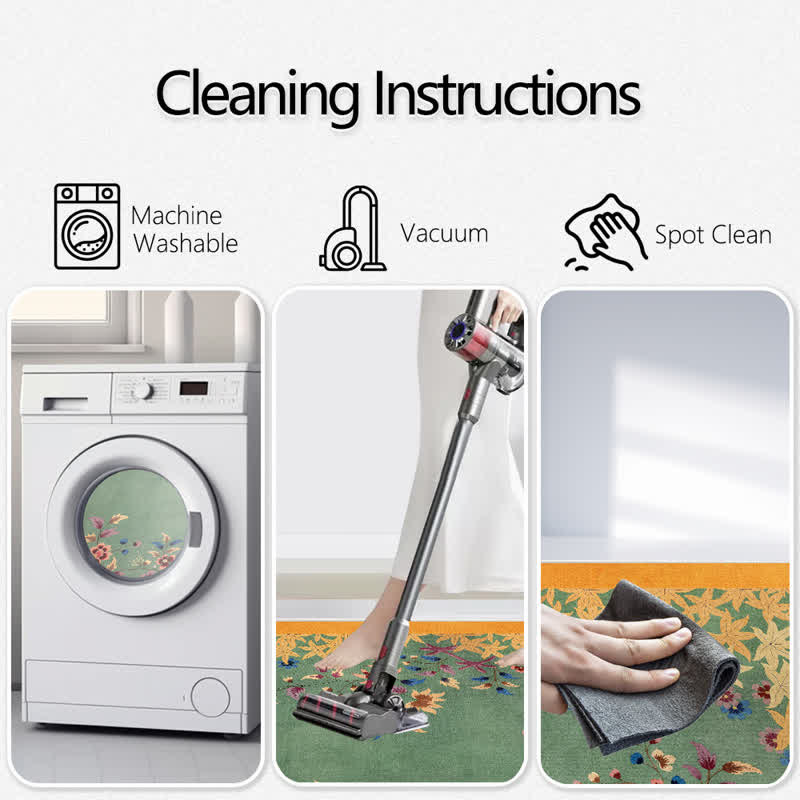 Tappeto antiscivolo floreale con foglie d'acero Ownkoti - image 6