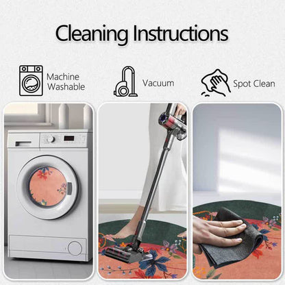 Tappeto rotondo vintage floreale luminoso Ownkoti - image 3