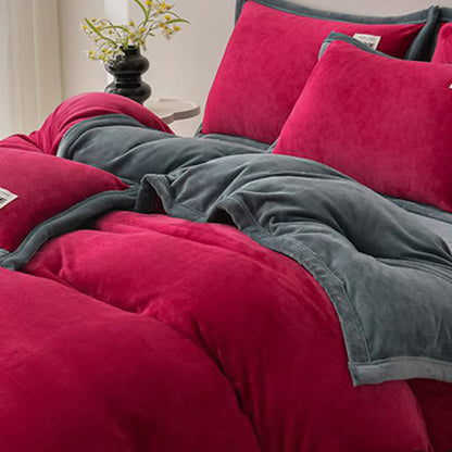 Set di biancheria da letto reversibile in peluche caldo (4 pezzi) - image 3