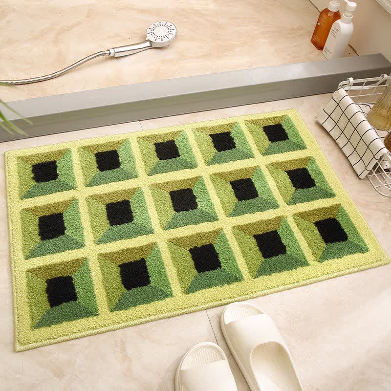 Tappetino da bagno antiscivolo in jacquard con motivo geometrico - B - 50CM x 80CM - image 3