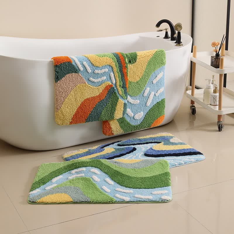 Tappetino da bagno antiscivolo ispirato al fiume di montagna - image 0