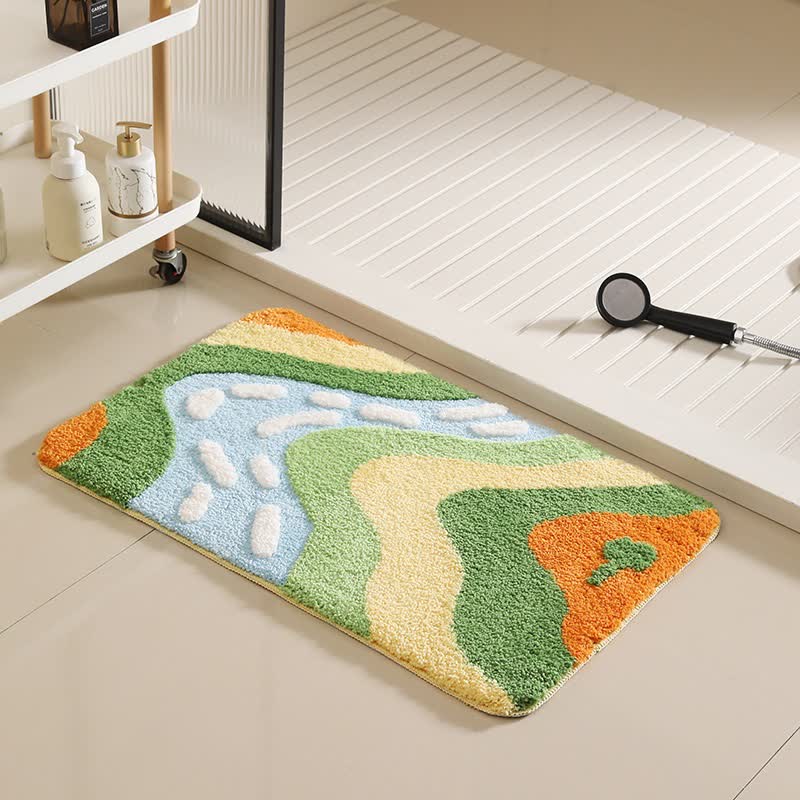 Tappetino da bagno antiscivolo ispirato al fiume di montagna - C - 50CM x 80CM - image 3