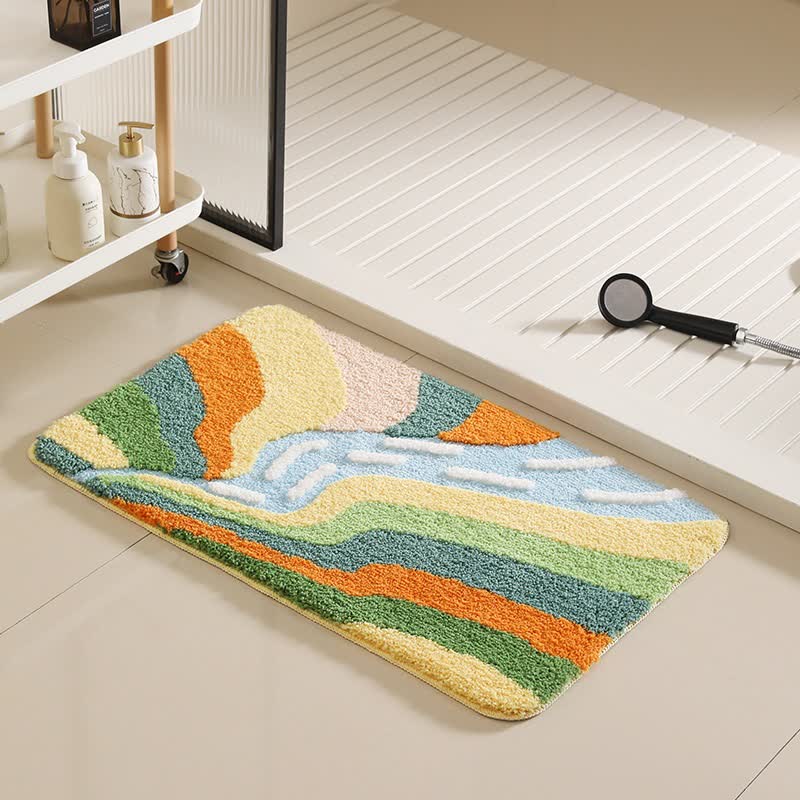 Tappetino da bagno antiscivolo ispirato al fiume di montagna - B - 50CM x 80CM - image 2