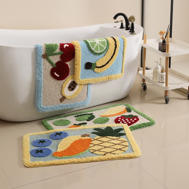 Tappetino da bagno antiscivolo con frutta divertente - image 0