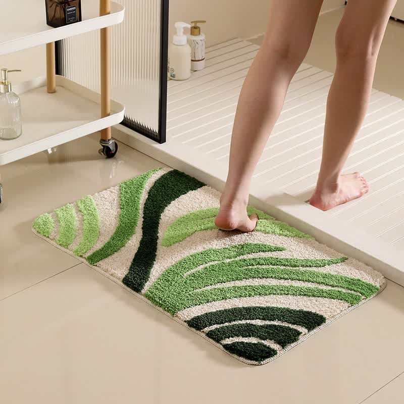 Tappetino da bagno antiscivolo con piante verdi - UN - 50CM x 80CM - image 1