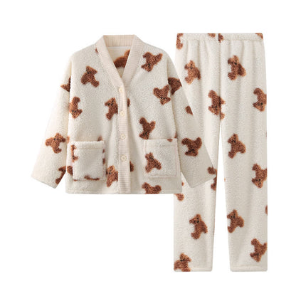 Set da notte in peluche con tenero orso e bottone - image 6