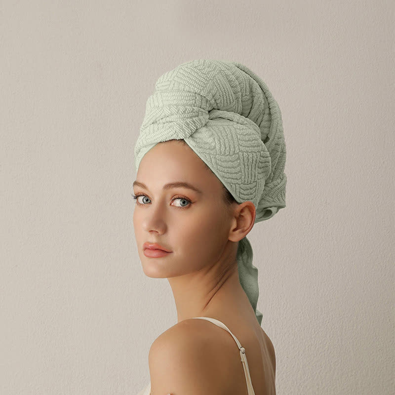 Asciugamano per capelli traspirante e antibatterico - Verde - 2 pezzi - 67 cm x 100 cm - image 7