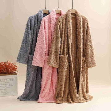 Accappatoio unisex in peluche jacquard retrò caldo - image 0