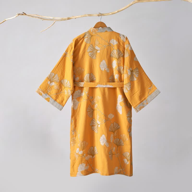 Kimono in garza di cotone e ginkgo - image 50