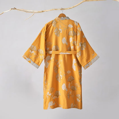 Kimono in garza di cotone e ginkgo - image 50