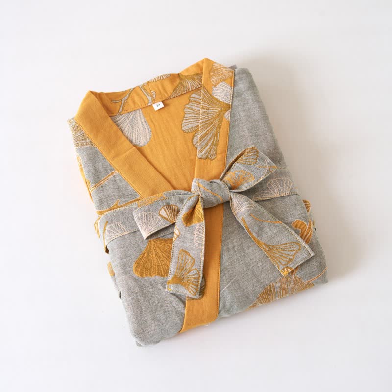 Kimono in garza di cotone e ginkgo - image 58