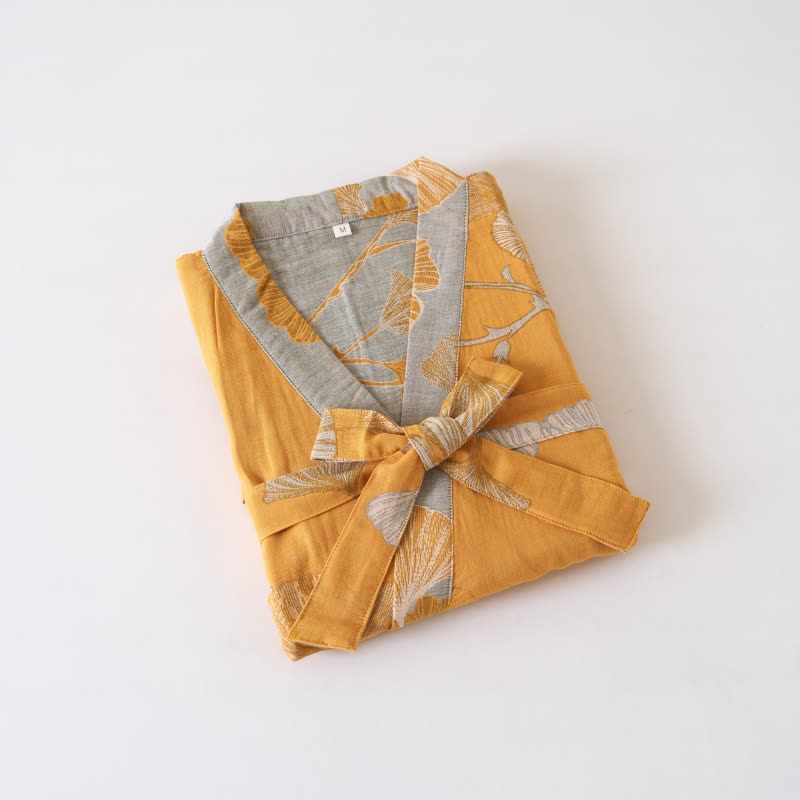 Kimono in garza di cotone e ginkgo - image 51