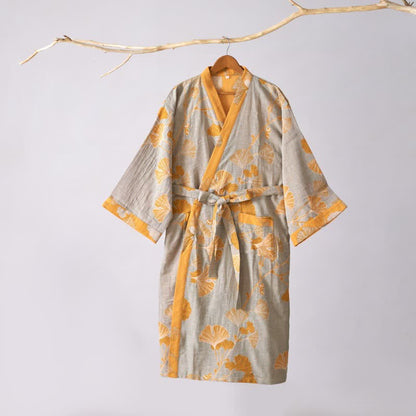Kimono in garza di cotone e ginkgo - image 56
