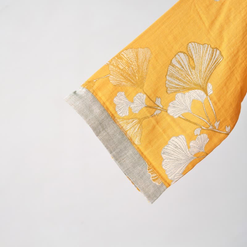 Kimono in garza di cotone e ginkgo - image 53